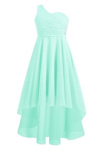 Børne festkjole; Little Sascha, mint high-low kjole